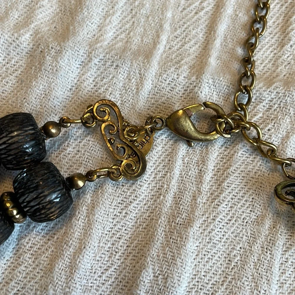 Smoky grey beaded necklace